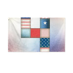 4th of July USA Denim Patchwork Print Polyester Flag