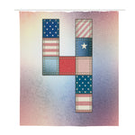 4th of July USA Denim Patchwork Print Polyester Shower Curtain