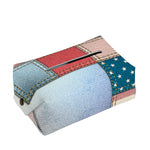 4th of July USA Denim Patchwork Print Rectangle Tissue Box Cover