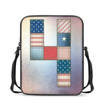 4th of July USA Denim Patchwork Print Rectangular Crossbody Bag