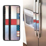 4th of July USA Denim Patchwork Print Refrigerator Handle Covers