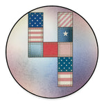 4th of July USA Denim Patchwork Print Round Floor Mat