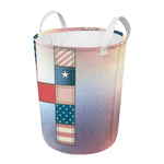 4th of July USA Denim Patchwork Print Round Laundry Basket