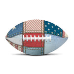 4th of July USA Denim Patchwork Print Rugby Ball