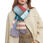 4th of July USA Denim Patchwork Print Scarf