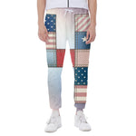 4th of July USA Denim Patchwork Print Scuba Joggers