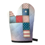 4th of July USA Denim Patchwork Print Single Oven Mitt