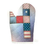 4th of July USA Denim Patchwork Print Single Oven Mitt