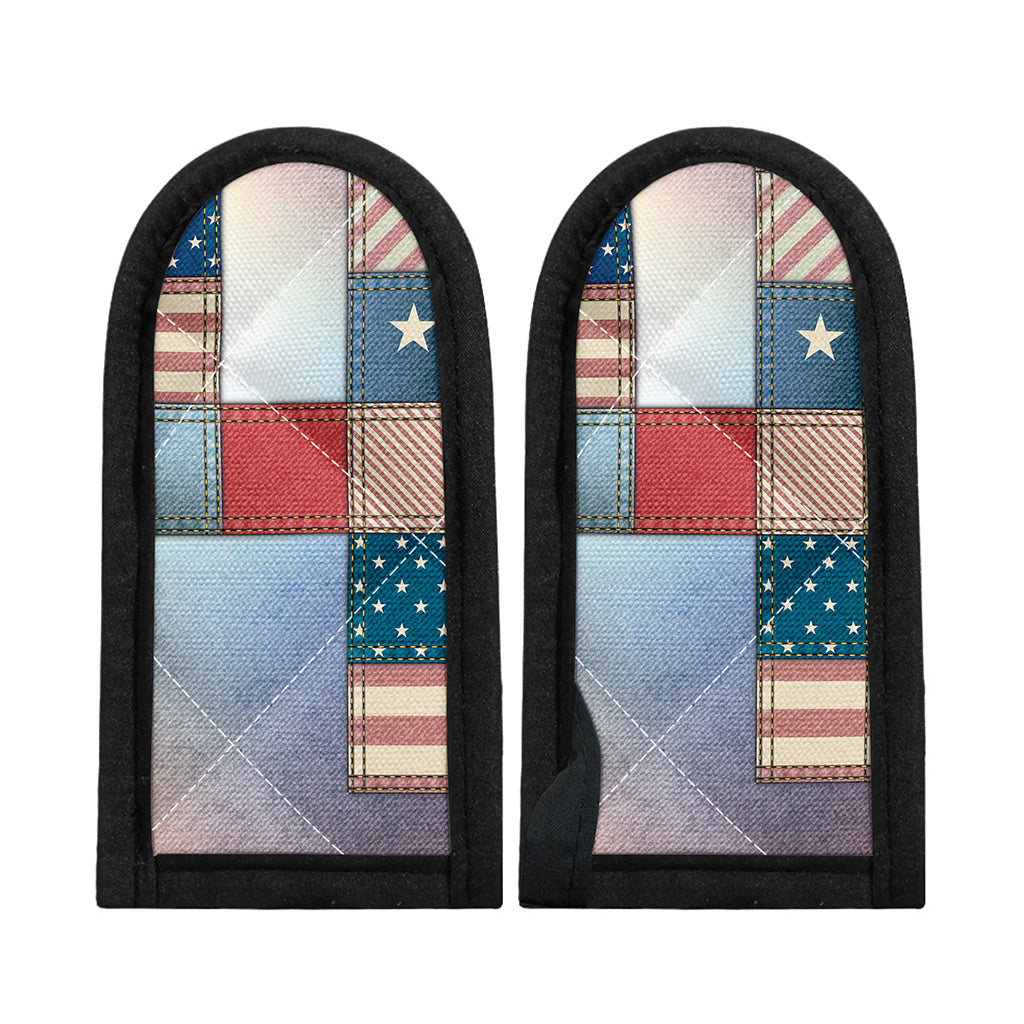 4th of July USA Denim Patchwork Print Skillet Handle Cover