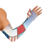 4th of July USA Denim Patchwork Print Sun Protection Arm Sleeves