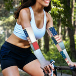 4th of July USA Denim Patchwork Print Sun Protection Arm Sleeves