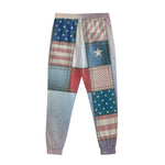 4th of July USA Denim Patchwork Print Sweatpants