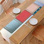 4th of July USA Denim Patchwork Print Table Runner