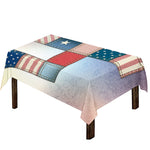 4th of July USA Denim Patchwork Print Tablecloth