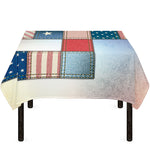 4th of July USA Denim Patchwork Print Tablecloth