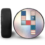 4th of July USA Denim Patchwork Print Tire Cover