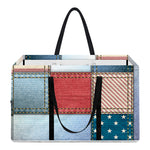 4th of July USA Denim Patchwork Print Utility Tote Bag