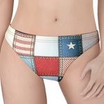 4th of July USA Denim Patchwork Print Women's Thong