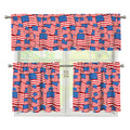 4th of July USA Flag Pattern Print 3 Piece Kitchen Curtains