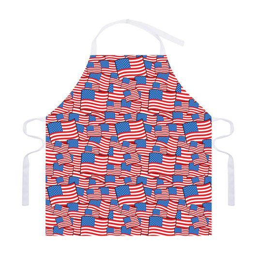 4th of July USA Flag Pattern Print Adjustable Apron
