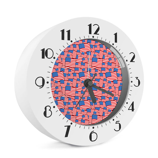 4th of July USA Flag Pattern Print Alarm Clock