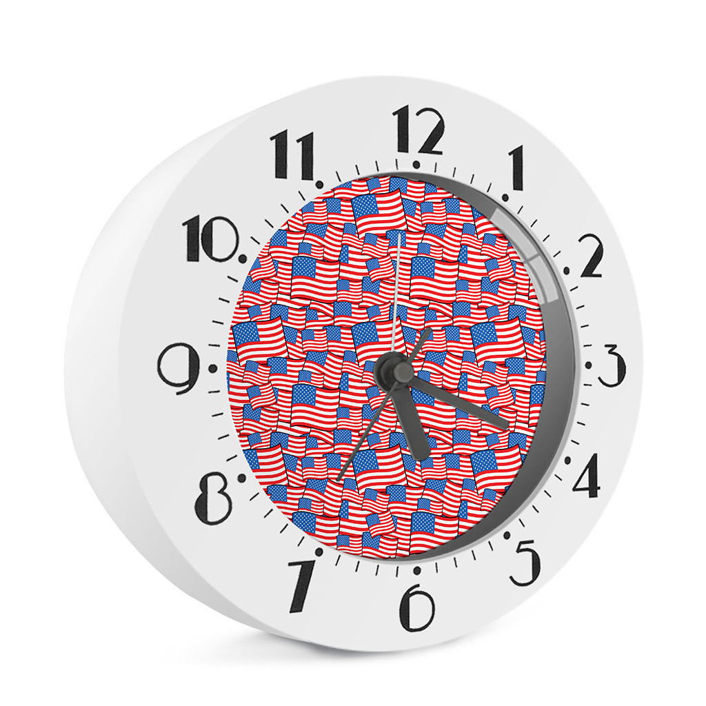 4th of July USA Flag Pattern Print Alarm Clock