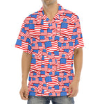 4th of July USA Flag Pattern Print Aloha Shirt