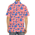 4th of July USA Flag Pattern Print Aloha Shirt