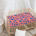 4th of July USA Flag Pattern Print Baby Crib Sheet
