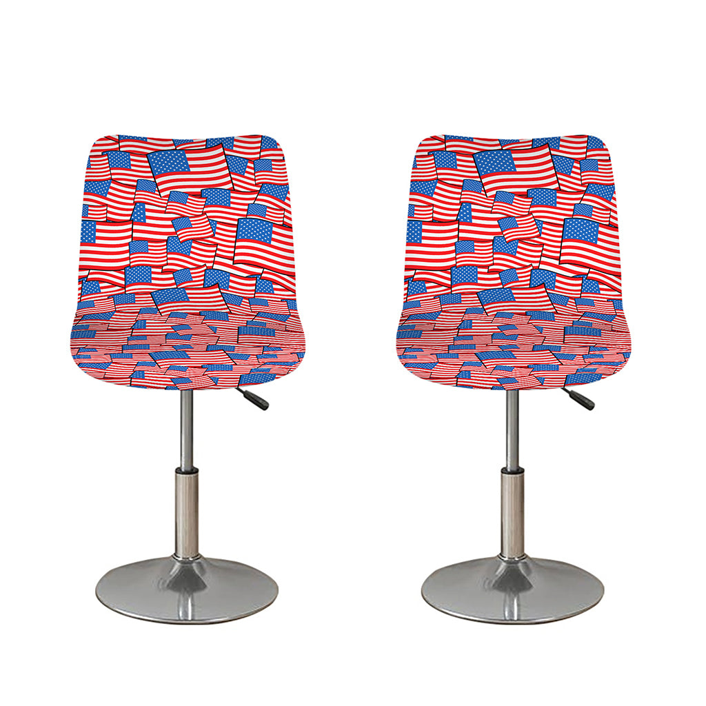 4th of July USA Flag Pattern Print Bar Stool Covers