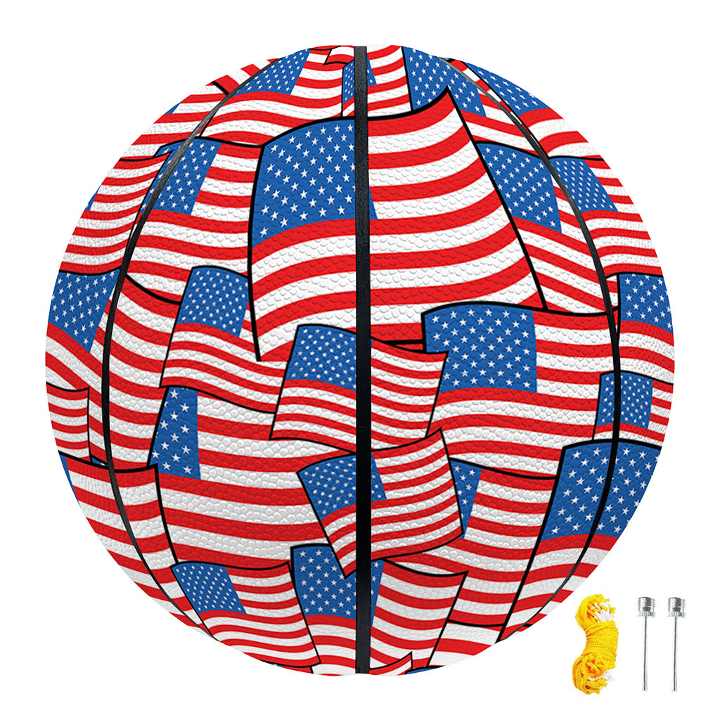 4th of July USA Flag Pattern Print Basketball