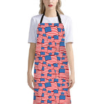 4th of July USA Flag Pattern Print Bib Apron With Pocket
