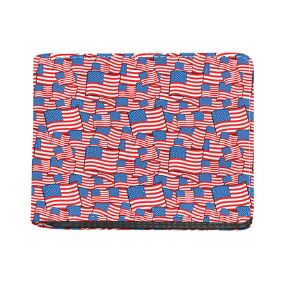 4th of July USA Flag Pattern Print Bifold Wallet