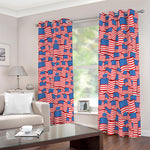 4th of July USA Flag Pattern Print Blackout Grommet Curtains