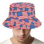 4th of July USA Flag Pattern Print Bucket Hat