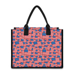 4th of July USA Flag Pattern Print Canvas Tote Bag