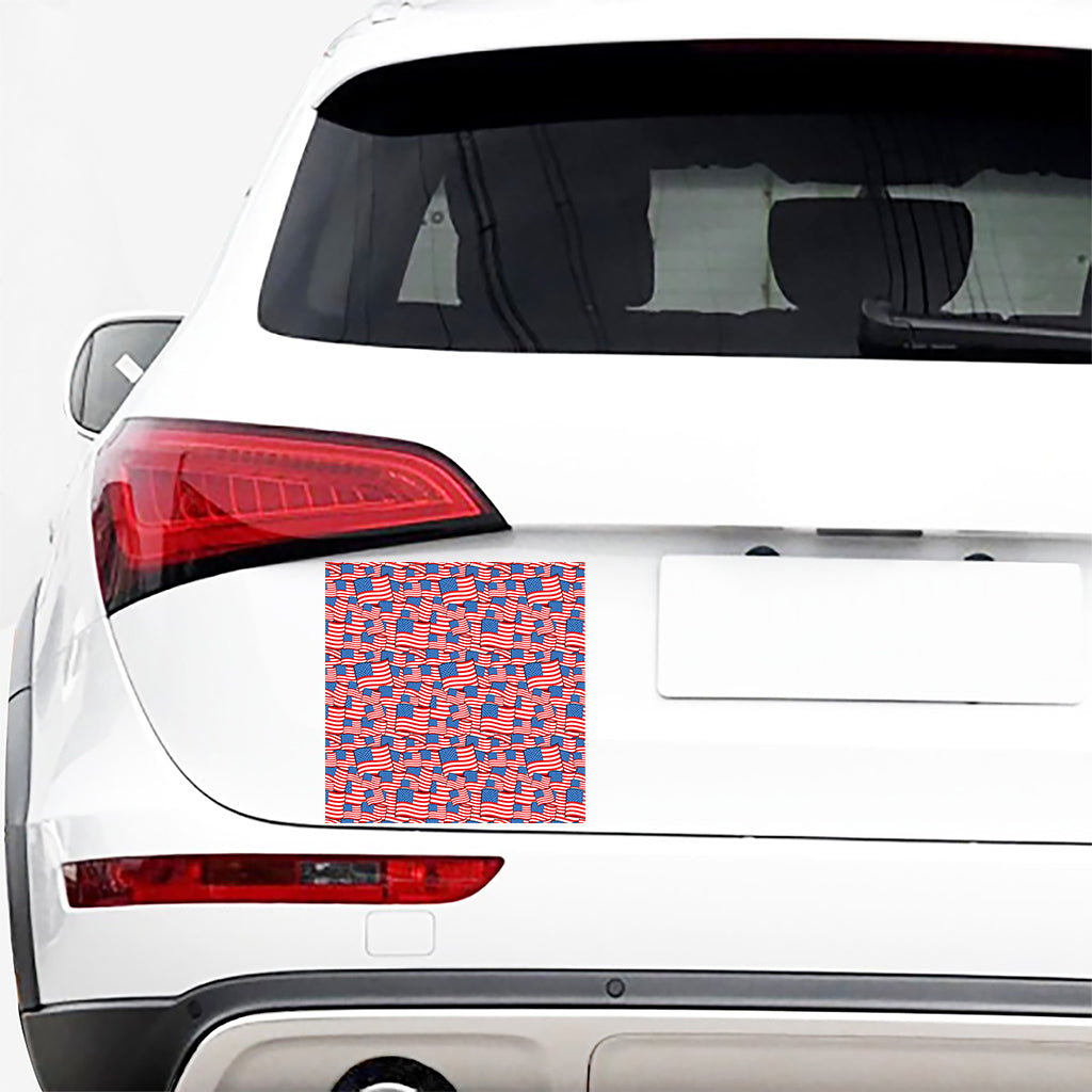 4th of July USA Flag Pattern Print Car Sticker