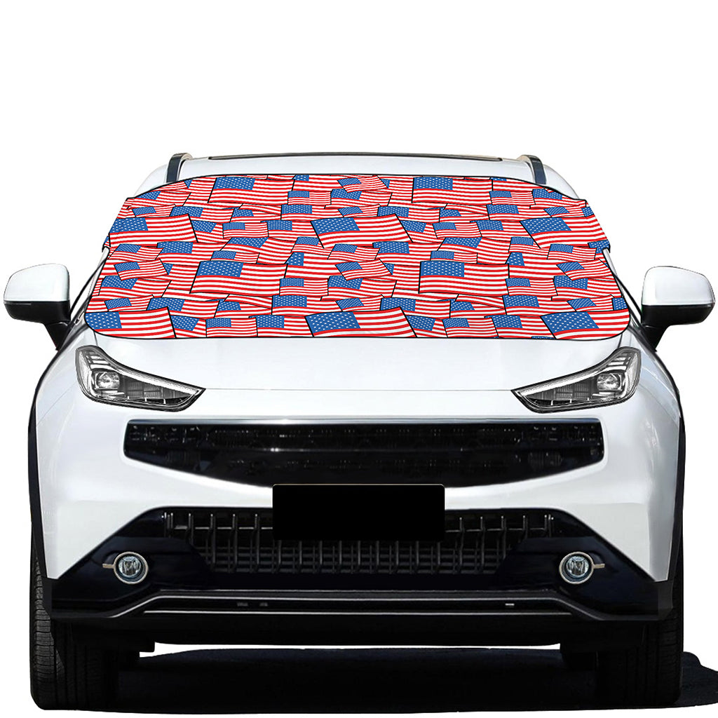 4th of July USA Flag Pattern Print Car Windshield Snow Cover
