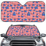 4th of July USA Flag Pattern Print Car Windshield Sun Shade