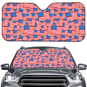 4th of July USA Flag Pattern Print Car Windshield Sun Shade