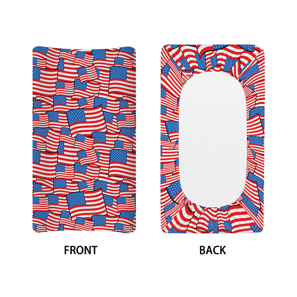 4th of July USA Flag Pattern Print Changing Pad Cover