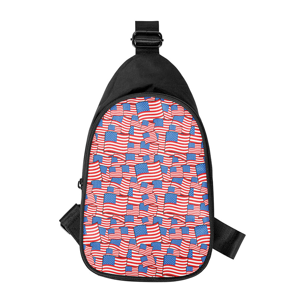 4th of July USA Flag Pattern Print Chest Bag