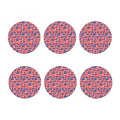 4th of July USA Flag Pattern Print Coaster Set