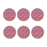 4th of July USA Flag Pattern Print Coaster Set