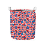 4th of July USA Flag Pattern Print Collapsible Laundry Basket