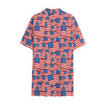 4th of July USA Flag Pattern Print Cotton Hawaiian Shirt