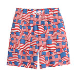 4th of July USA Flag Pattern Print Cotton Shorts