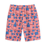 4th of July USA Flag Pattern Print Cotton Shorts