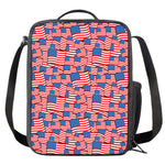 4th of July USA Flag Pattern Print Crossbody Lunch Bag