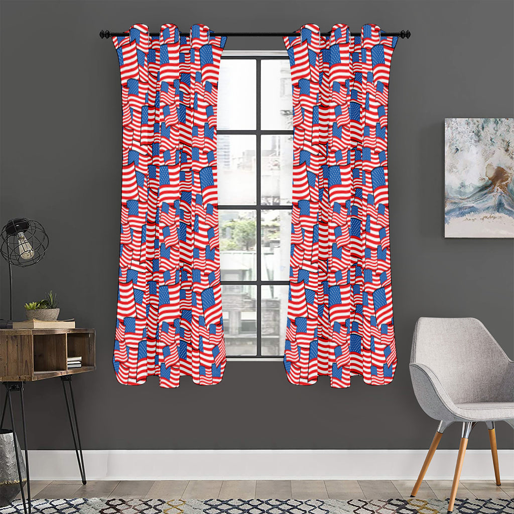 4th of July USA Flag Pattern Print Curtain